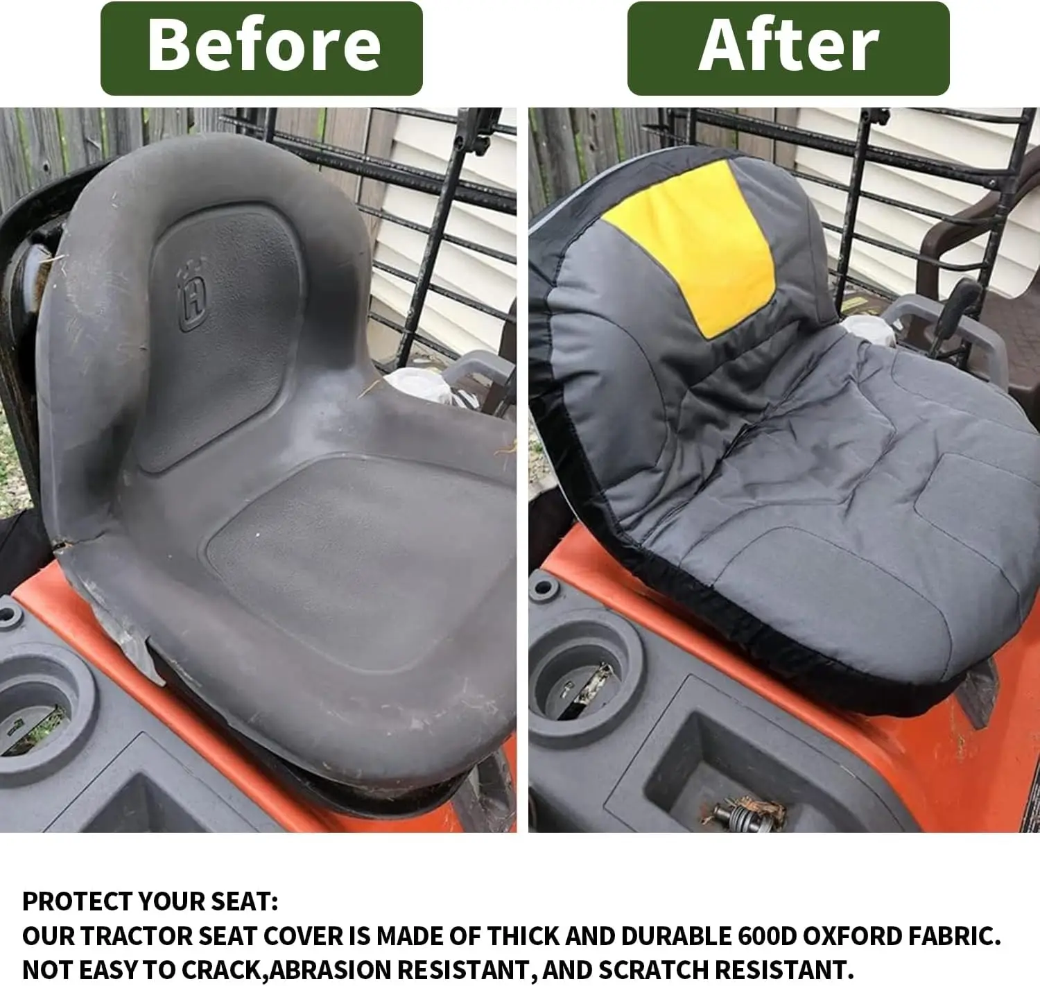 Heavy Duty 600D Oxford Waterproof Seat Cover for Lawn Mower Tractor Durable Riding Lawn Mower Seat Cover view 6