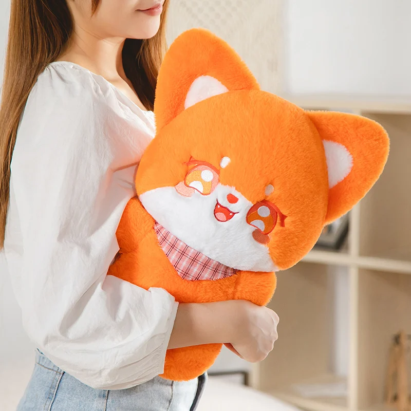 1pc 40cm kawaii raposa peluche boneca animal de pelúcia adorável raposa com cachecol pelúcia brinquedos macios travesseiro para crianças meninos presente de natal