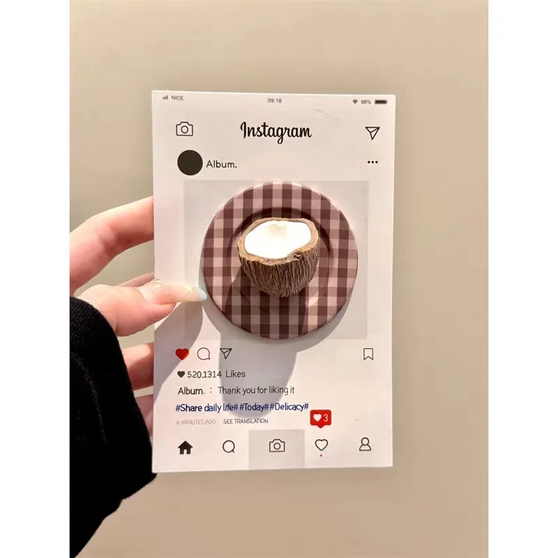 Simulated Fruit MagSafe Magnetic Phone Stand Grid Base Coconut Banana Peach IPhone Girls Cute Decor Phone Accessories Gifts