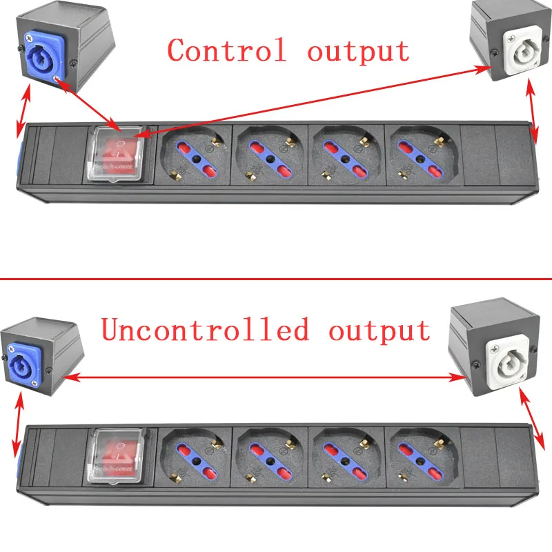 PDU Power Strips Schuko Powerlink Power Link Output Box with powercon inlet and outlet  Germany Italy socket