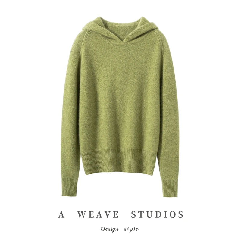 

Женский кашемировый свитер с капюшоном, 100% кашемировый пуловер, трикотаж, осень-зима, повседневный стиль, толстовка с капюшоном, мягкая теплая одежда, топы