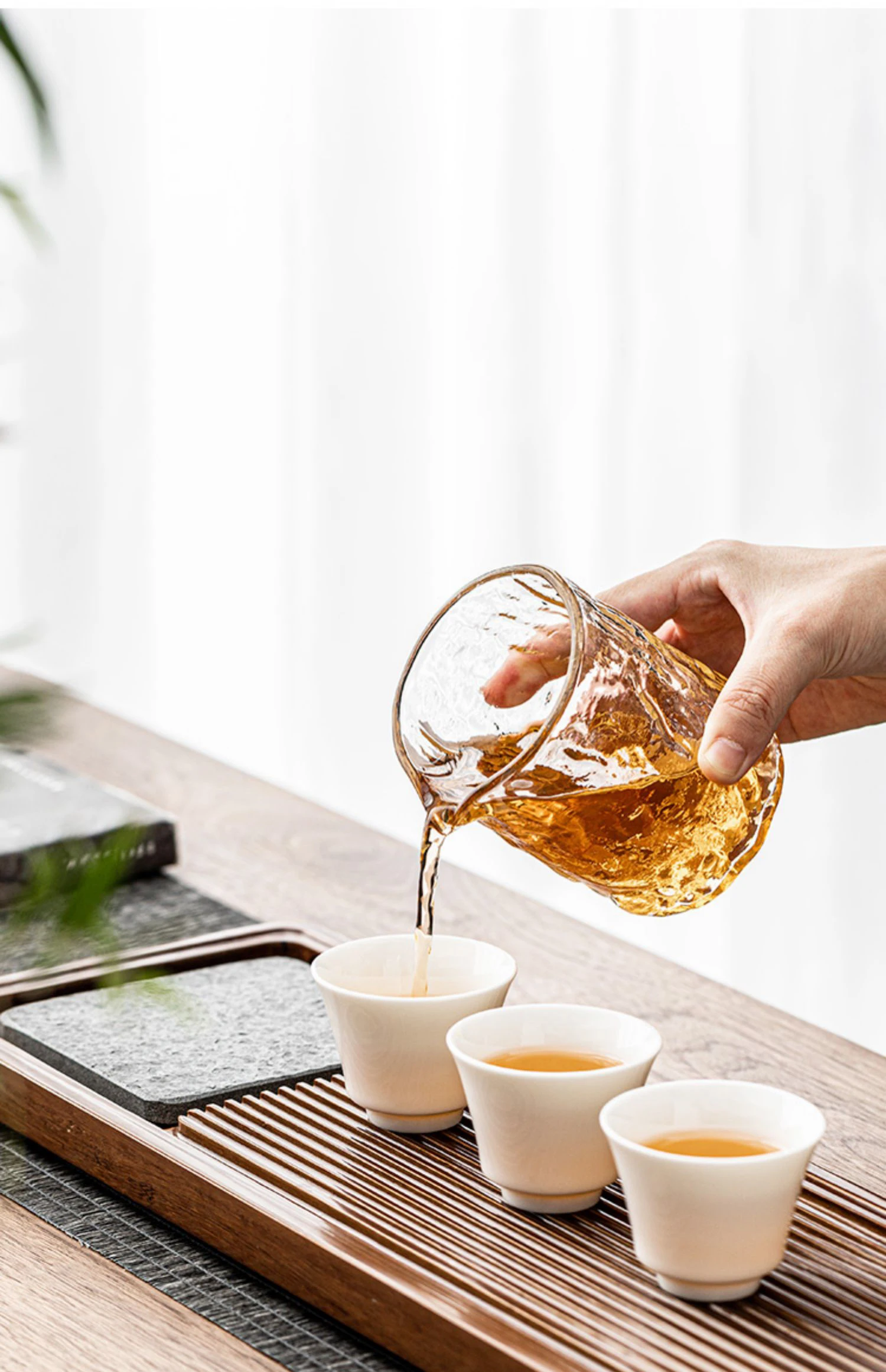 

Hammered Texture Fairness Cup Glass Gongfu Tea Set Tea Pitcher Household Tea Ceremony Accessory Single Transparent Fair Cup