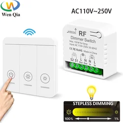 Wireless Dimmer Light Switch with Remote Controls AC110V 220V Dimmable Switch Control for LED and Halogen10W-150W (No Wifi)