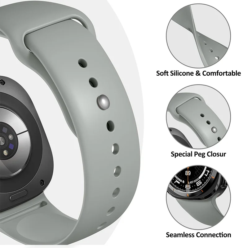 حزام ساعة من السيليكون المحيطي لساعة سامسونج جالاكسي 8 الذكية سوار رياضي سامسونج جالاكسي Watch8 الملحقات الكلاسيكية