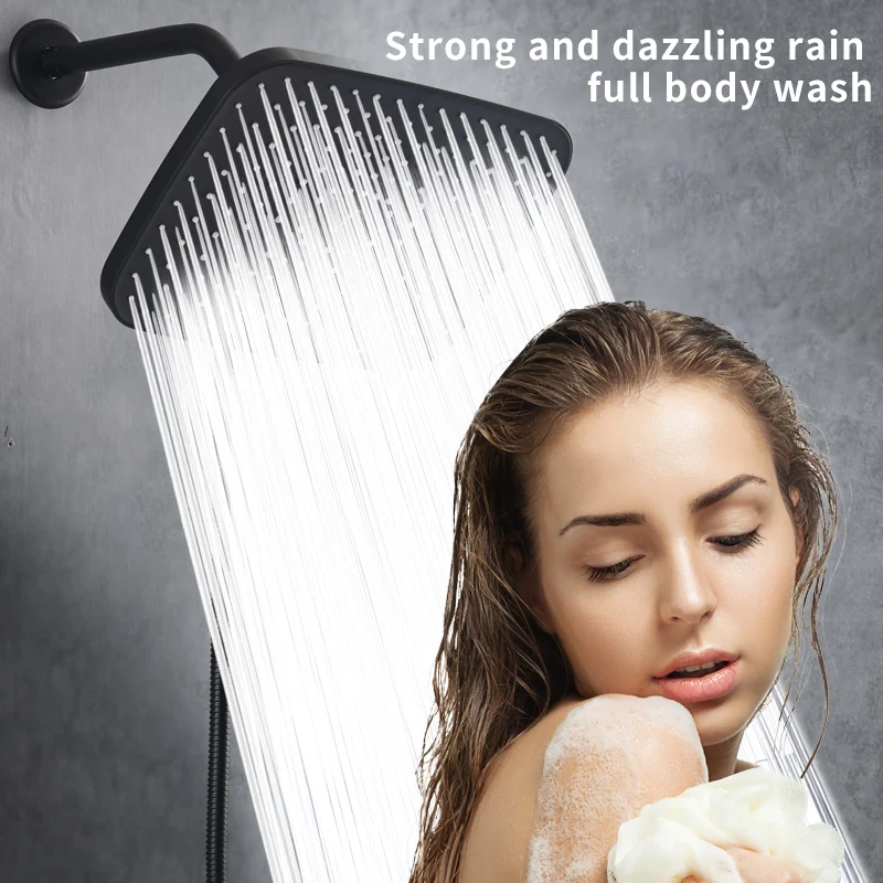 Luxurious Dual Shower Head Combo - High Pressure, Adjustable Rainfall & Handheld Spray, Modern Bathroom Decor