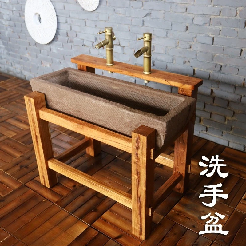 Outdoor courtyard stone trough mop pool Chinese balcony kindergarten