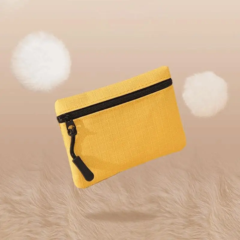 Canvas Mini Coin Purse Simple Zipper Kid Storage Pouch Money Pocket Solid Color Coin Key Bag Women Men Cute Wallet Mini Purse