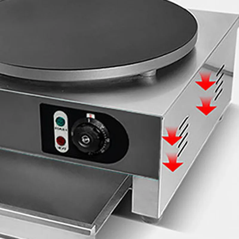 Commercial Electric Crepe Maker Pancake Machine 40cm Big Hotplate Non Stick Kitchen Tool 220V 3KW