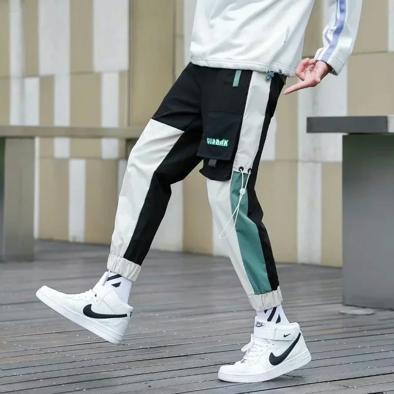 Men's autumn and winter new straight leg pants with thick velvet and casual ankle cuffs  pure cotton sports  made of pure cotton