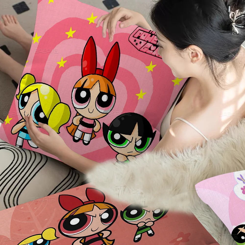 

Anime T-The P-Powerpuff G-Girls Pillow Cover Sofa Cushion Cover Home Room Decoration Children Gift