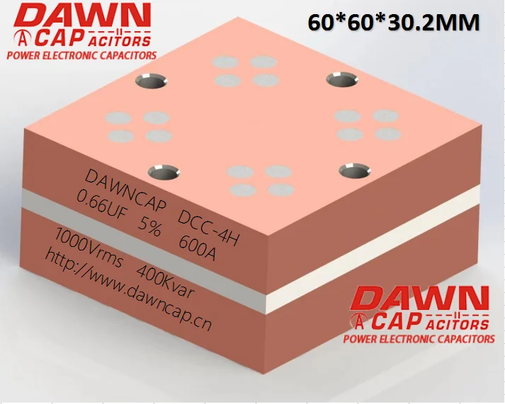 DAWNCAP  DCC-4H  0.66UF  1000V  600A  400KVAR  Water cooled large current  Big Current  Resonant  Capacitor