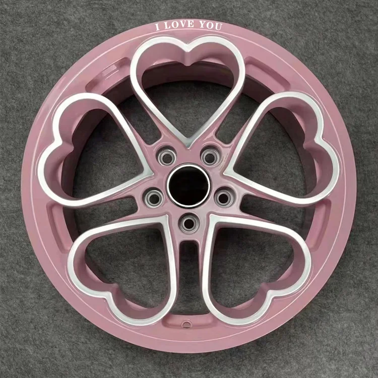 

18 inch 19 inch Pink Monoblock 5 Split Spoke 5 Hole 5x112 5x114.3 5x120 Forged Alloy Heart Wheel Rims for Luxury Car