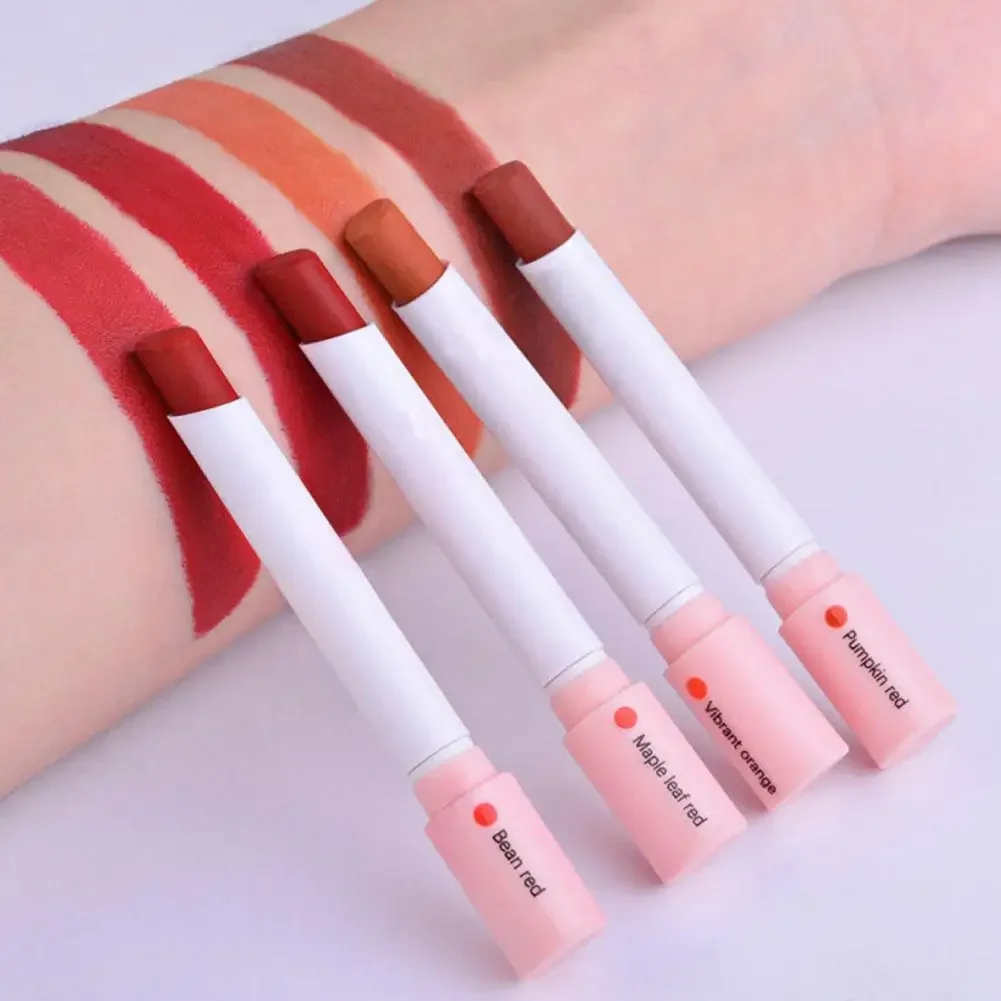 Zigaretten-Lippenstift-Set, 4-farbig, matt, Lipgloss, langlebig, Lippenglasur, wasserfest, Stick Tube, Nude Red Lip Tint Makep