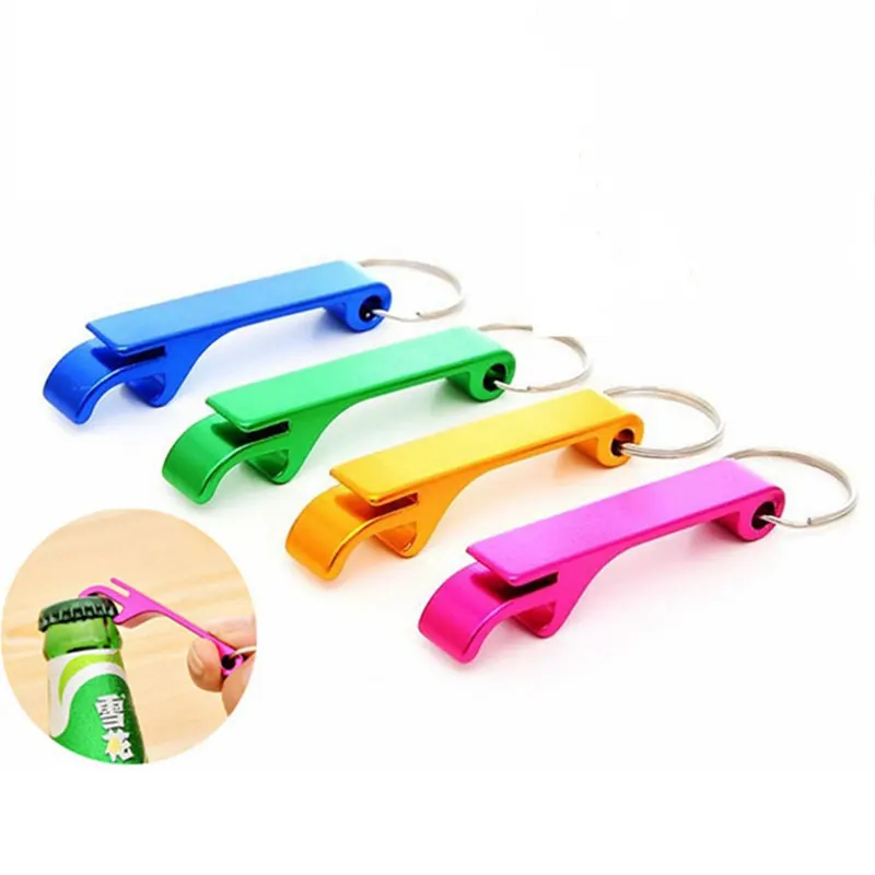 

50Pcs Colorful Open Beer Bottle Cap Summer Beverage Beer Accessories Portable Metal Beer Bar Bottle Opener Keychain