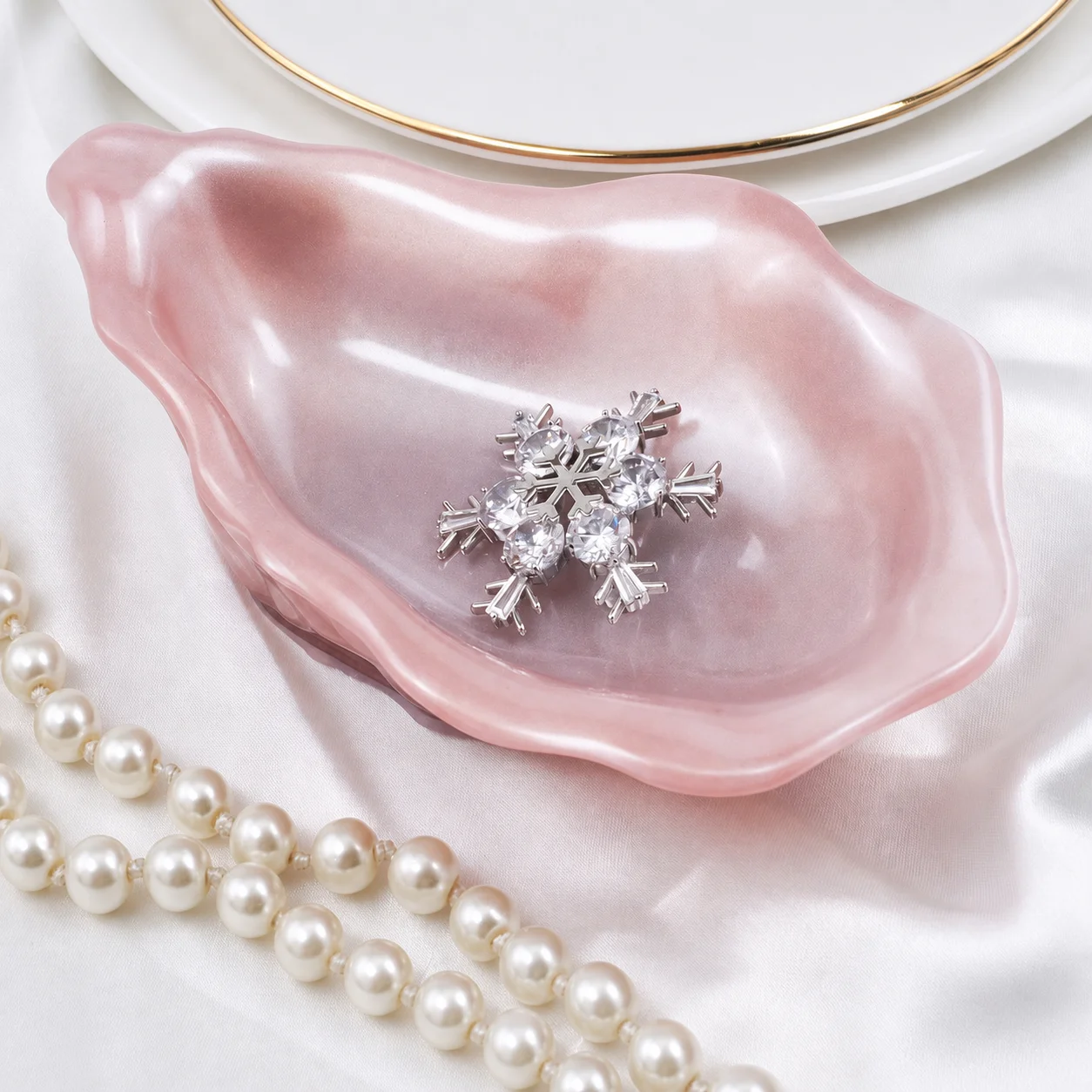 Jewelry Storage Mold Translucent Diy Craft Mold Trinket Dish Mold Shimmer For Dressing Table Jewelry Storage Home Decor