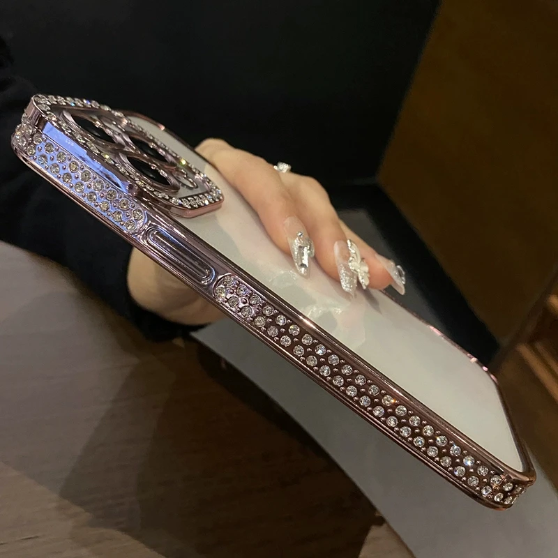 Luxury Diamond Glitter Transparent Soft Silicone Case For iPhone 15 14 Plus 13 12 11 Pro Max Bling Shockproof Rhinestone Cover