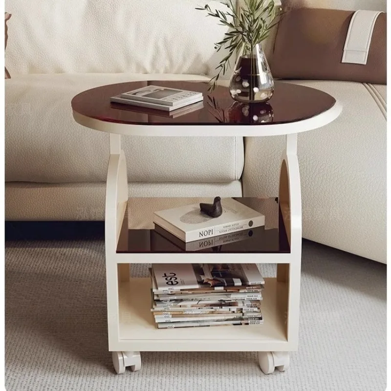 Living Room Storage Unique Nordic Small End Tables Modern White Minimalist Glass Design Coffee Table Furniture