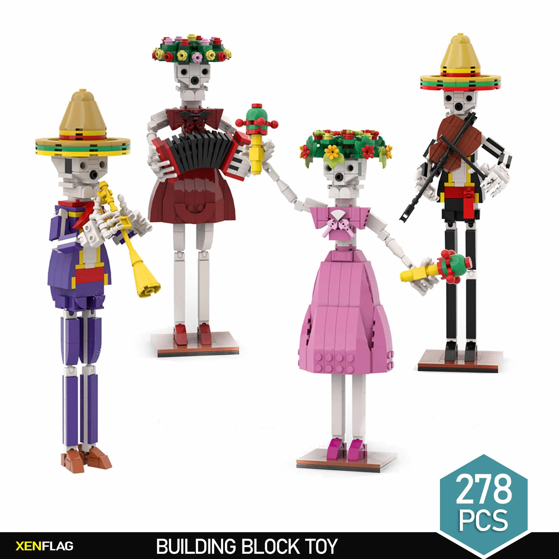 MOC Halloween Festival of The Dead Band Building Block Children's DIY Puzzle Toy Decoration Model Gift