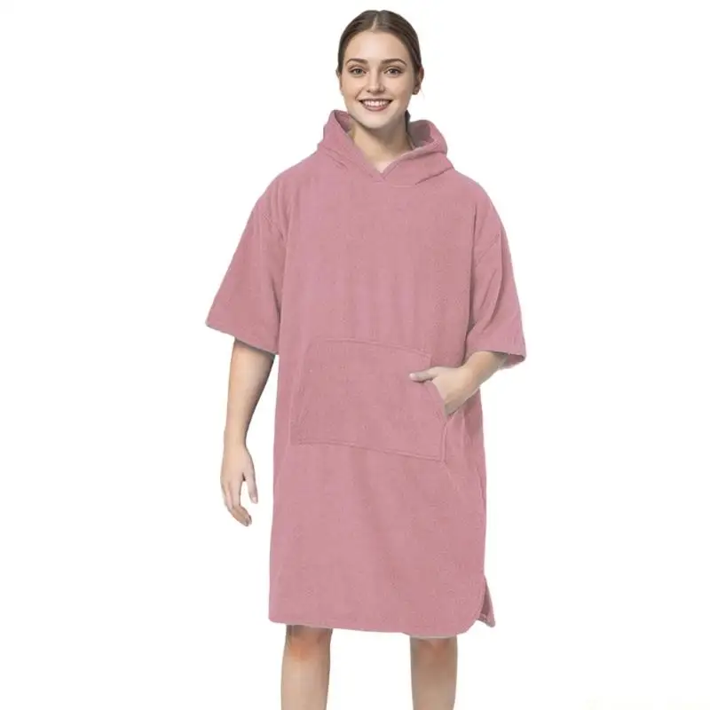 31BE Absorbent Swim Towel with Sleeves Fast Drying Microfiber Texture for Men Women Perfect for Travel and Outdoor Sports