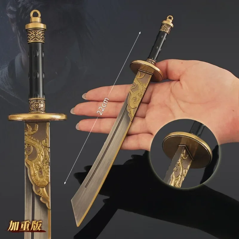 22cm novo vários armas de jogo modelo periférico inacvalado faca dupla liga modelo coleção ornamento artesanato presente aniversário brinquedo menino