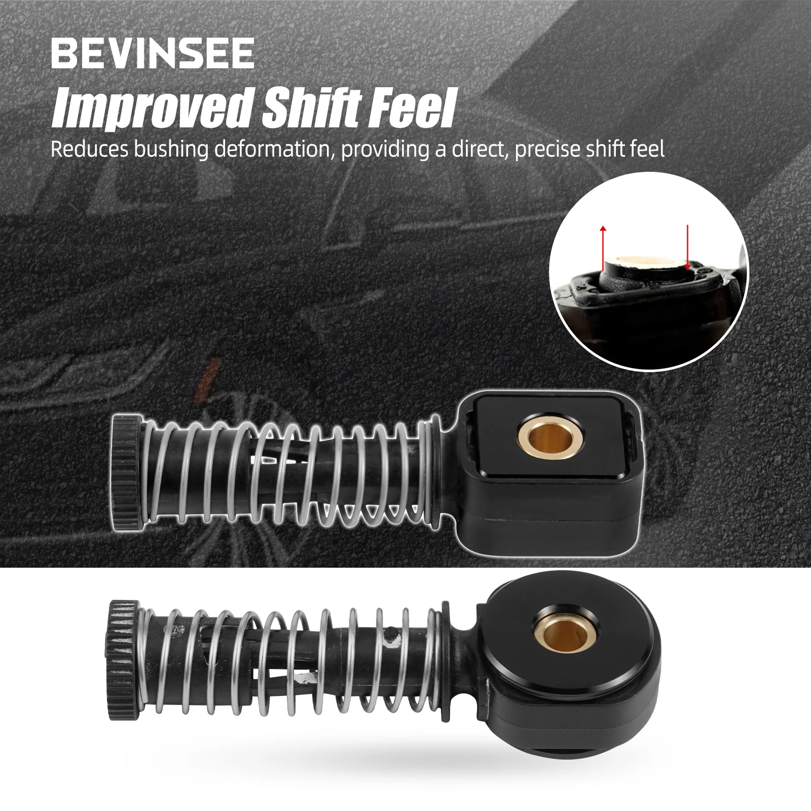 BEVINSEE Shifter Bushing Kit for 5 Speed Manual Gearbox MQ250, for VW for Volkswagen 1K0711761B 1J0711761C