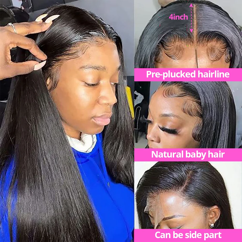 HD Transparent Straight Human Hair Lace Frontal Wig For Women 4x4 Glueless Brazilian Wigs On Sale Hd Lace Wig 13x6 Human Hair