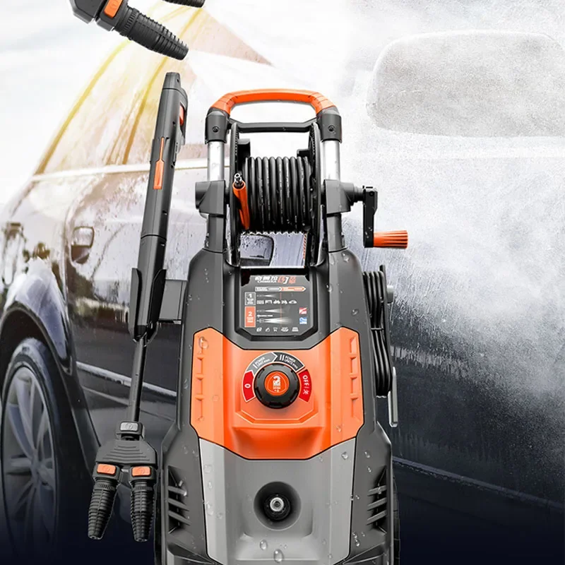 High-pressure 2800W Household Car Wash Water Gun Water Pump Automatic High-power Washing Machine Dual-engine Gun Head