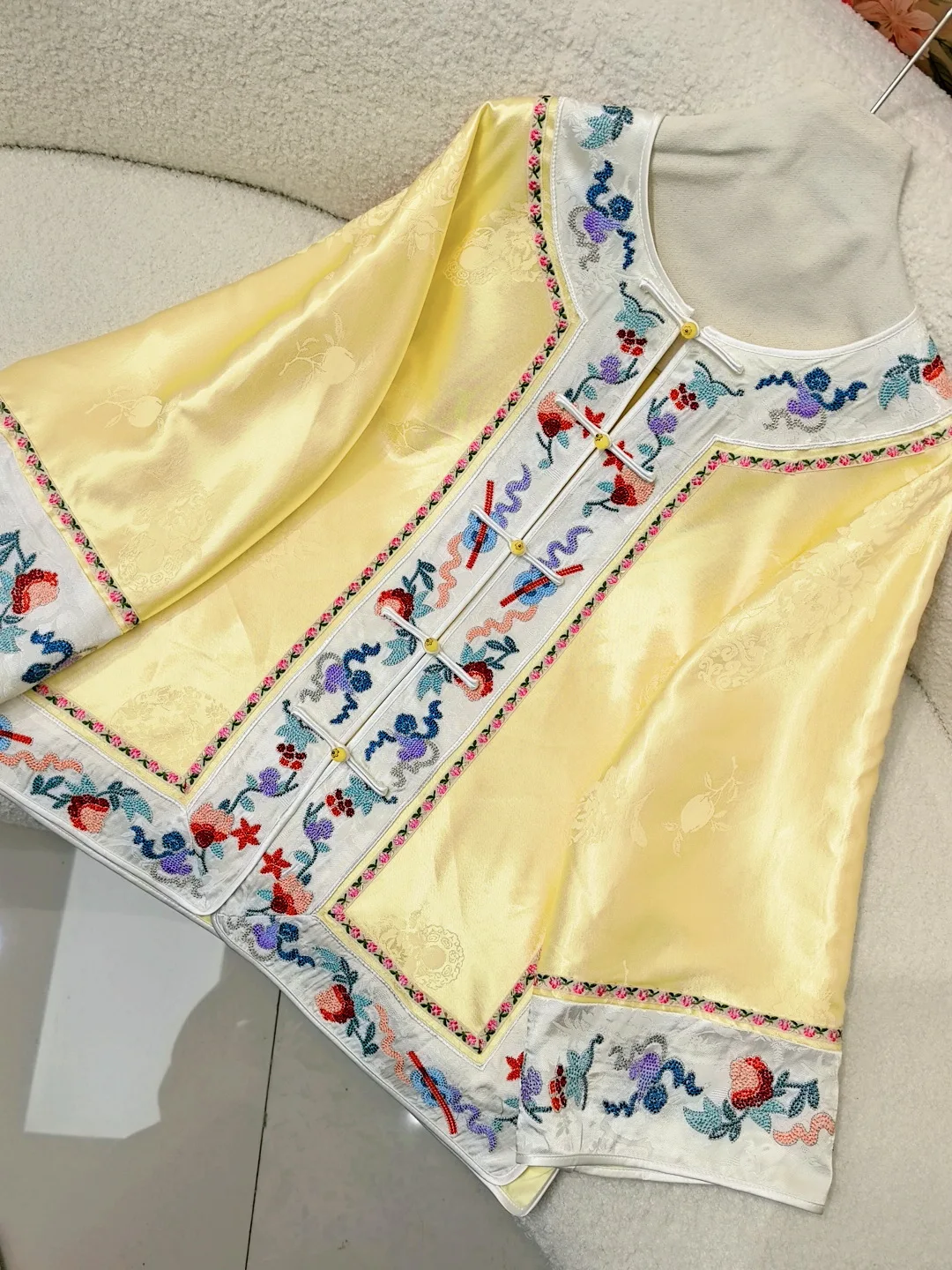 High-end Spring Autumn Coat New Chinese Style Stand Collar Elegant Women Embroidery Jacquard Loose Coat S-XXL