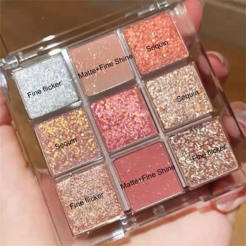 9 color Eyeshadow Palette Pearly Matte Glitter Eye Shadow Waterproof Lasting Shadows Korean Makeup Shiny Eye Shadow Eye Pigments