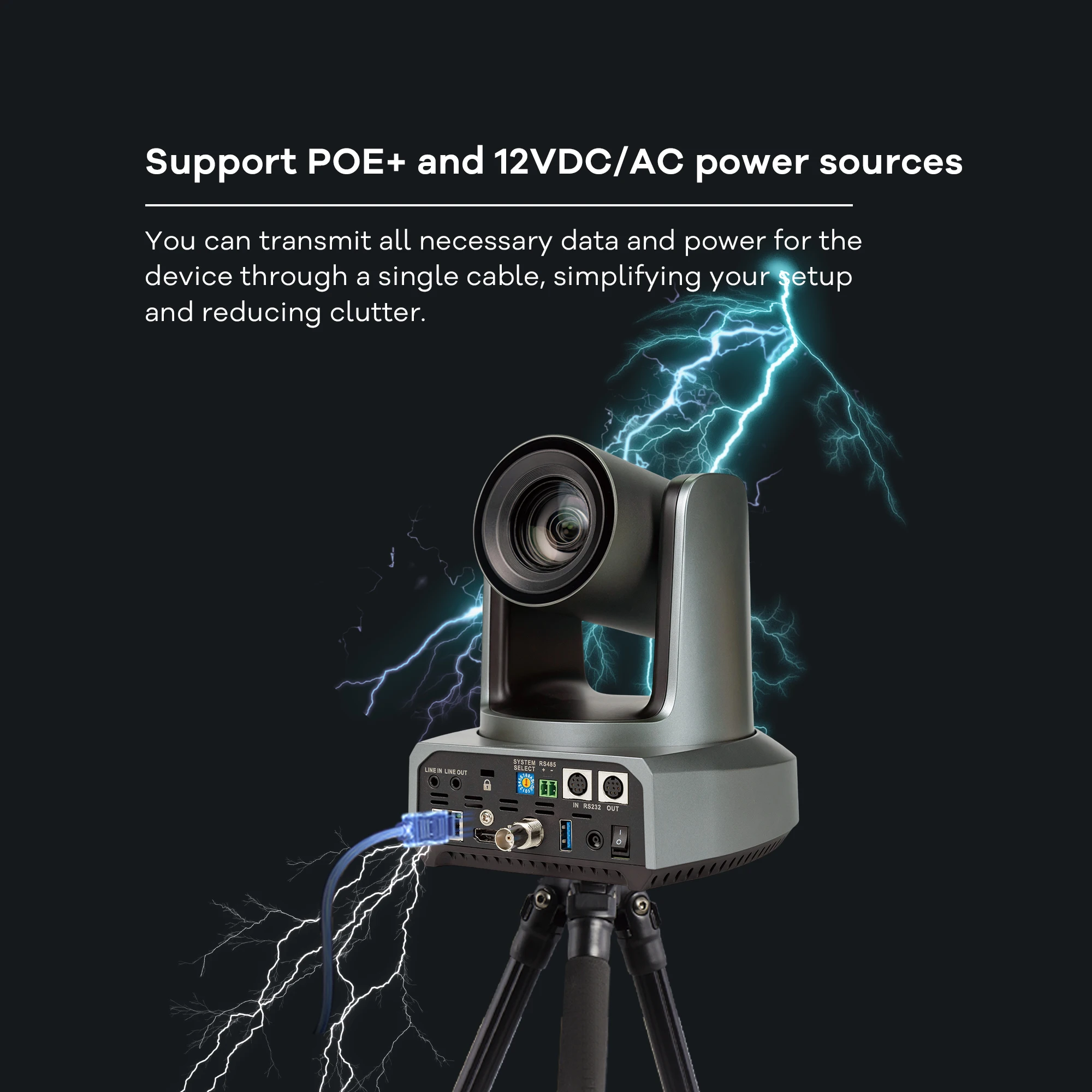 4K 60FPS 20X AI Tracking PTZ Conference Camera USB3.0 PoE LAN IP Live Broadcast Webcam