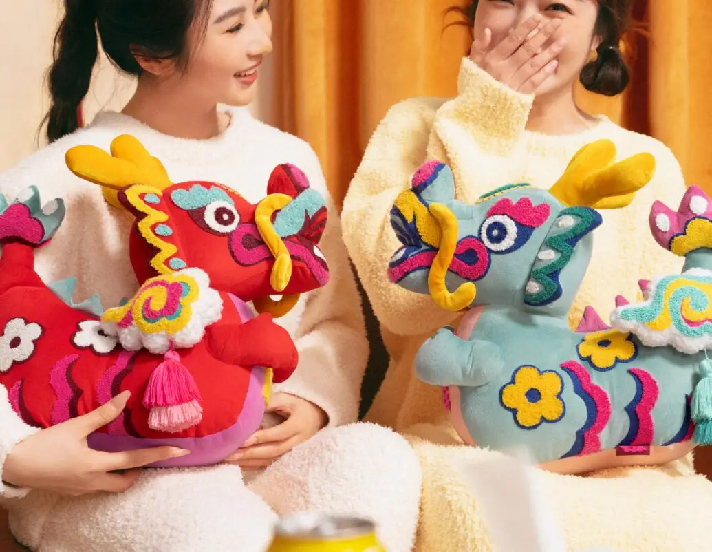 Cartoon Drogen Dragon Loong Embroideried Pillow Cushion Case Home Sofa Bedroom Anime Gift