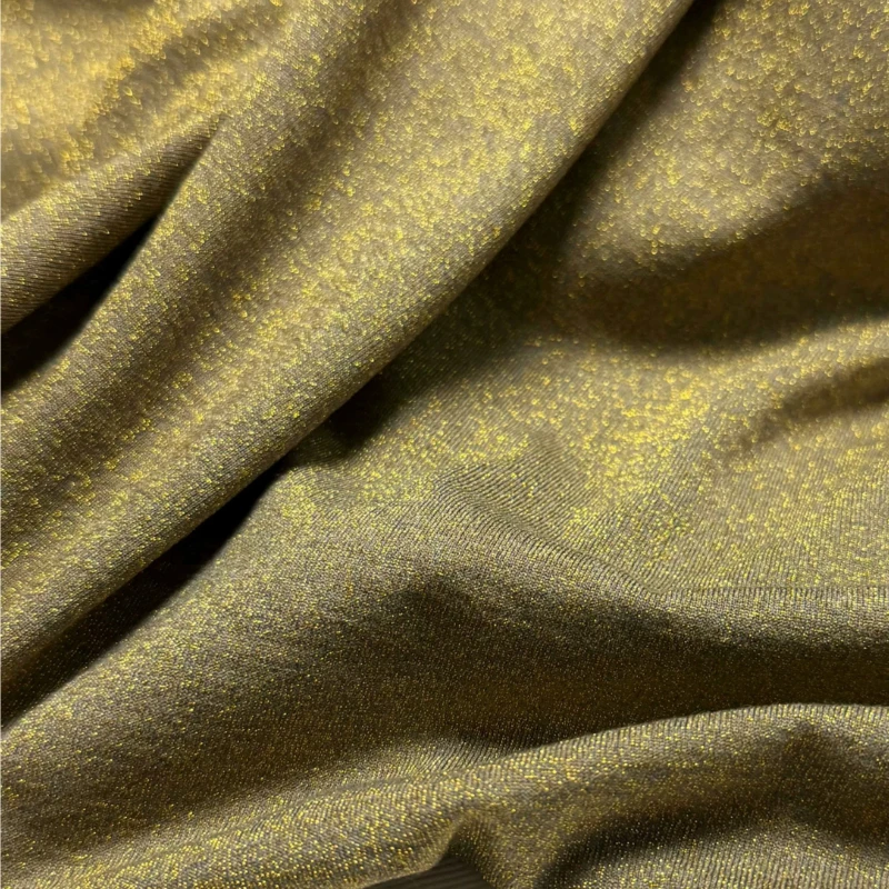 قماش صوف نقي محبوك بلمعة ذهبية - مراجعة Sewing وسعره