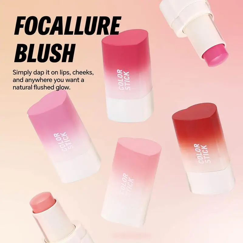 1 個機能チークスティック防水簡単カラーフェイスルージュ頬紅クリーム持続高色明るく肌のトーンメイクアップ