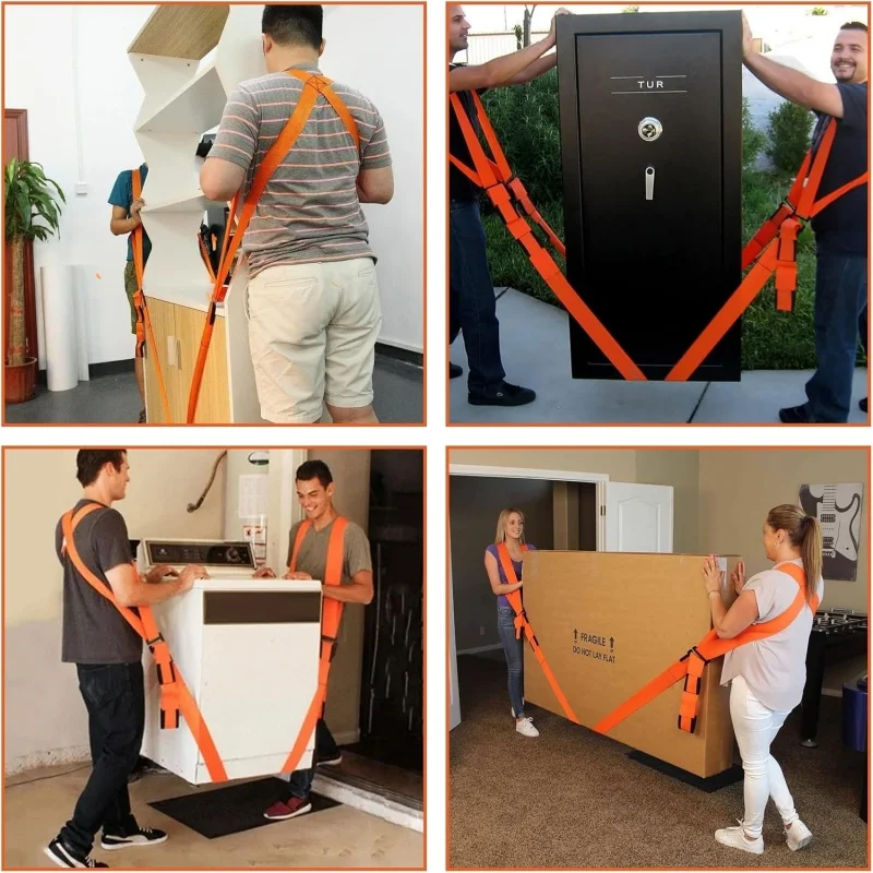 2-شخص الأثاث تتحرك الأشرطة قابل للتعديل رفع حزام الكتف ل أريكة فراش الأجهزة الحبال رفع الحبل حزام متحرك