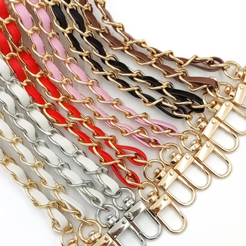 120cm Metal Aluminum Bag Chain Replacement Parts Accessories For Hand-Woven Shoulder Handbag DIY Handmade Detachable Straps