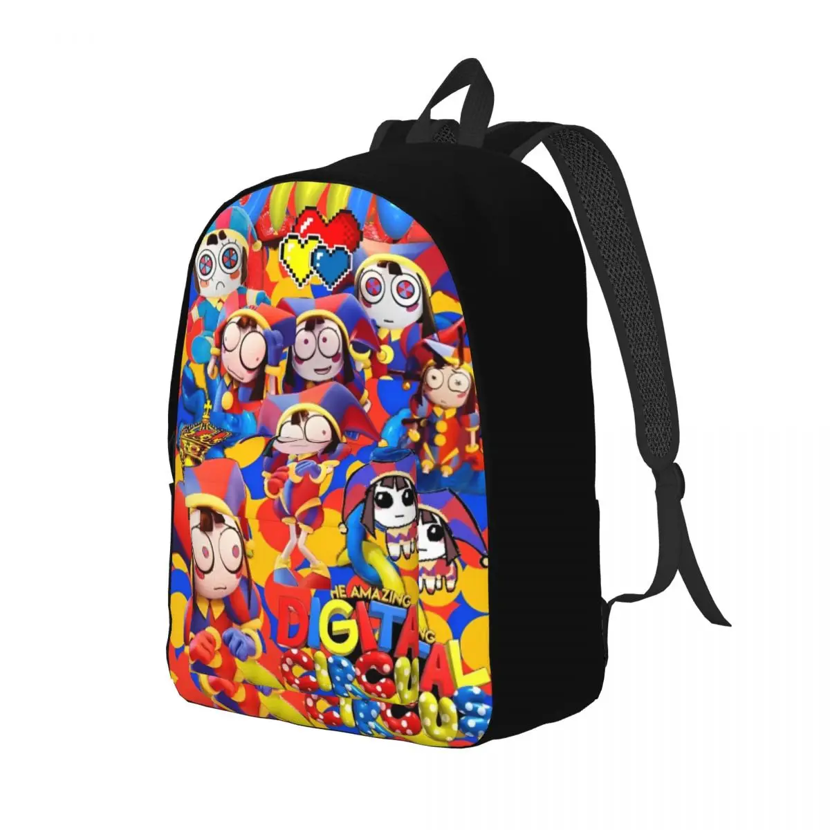 Pomni del increíble circo Digital Mochila de dibujos animados para estudiantes de secundaria primaria, morral ligero para adolescentes