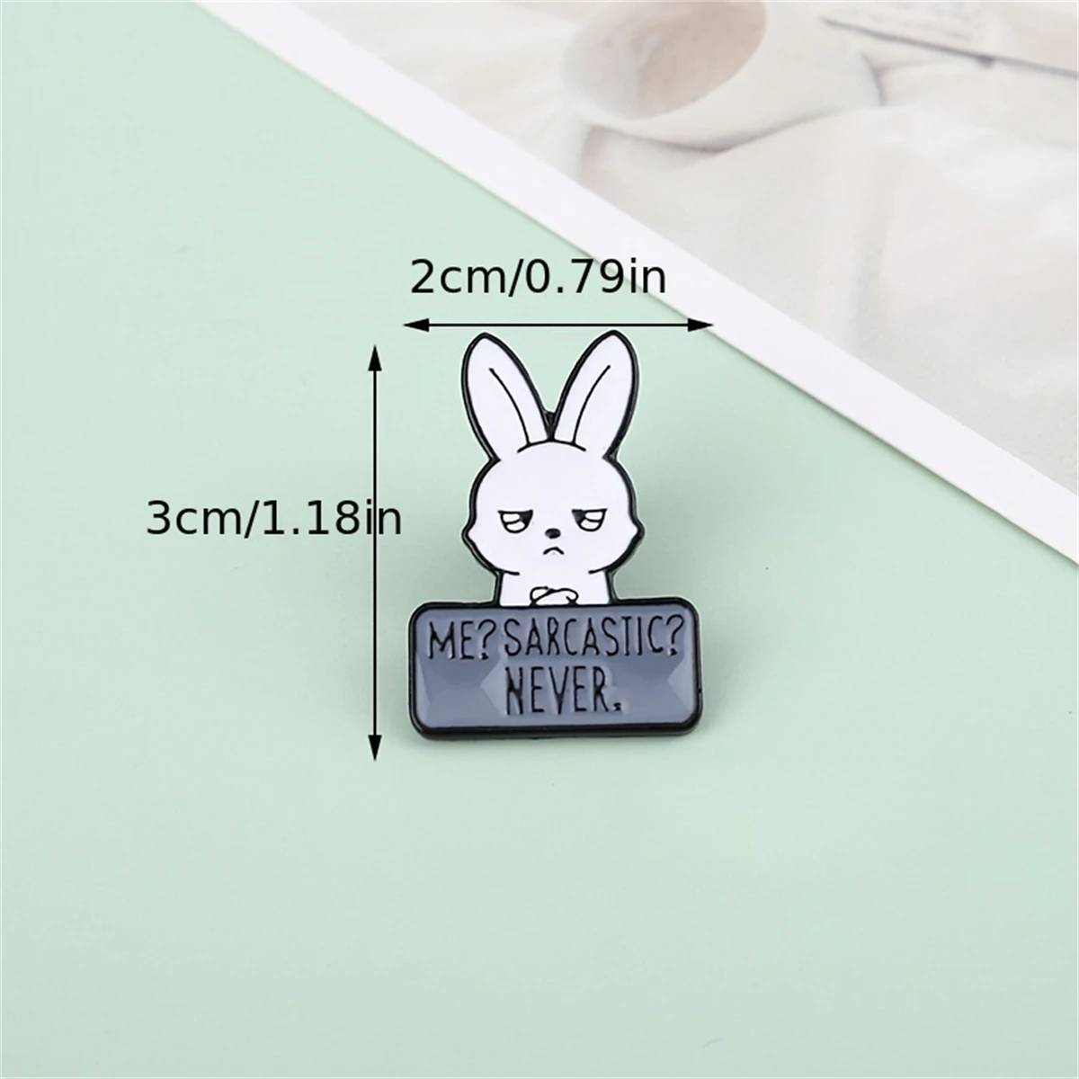 Punk ME SARCASTIC? NEVER Rabbit Enamel Pins Bunny Brooches for Women Lapel Bag Cartoon Badge Jewelry Gift for Friends Brosche