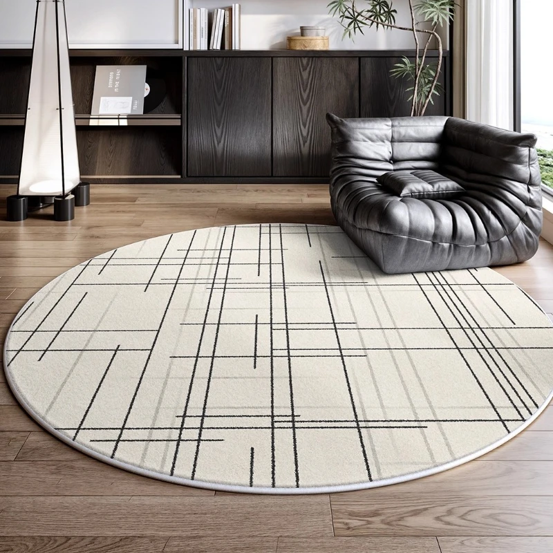 

Light Luxury Bedroom Decor Round Carpet Thick Plush Bedside Floor Mat Home Fluffy Soft Rug Modern Style Carpets for Living Room