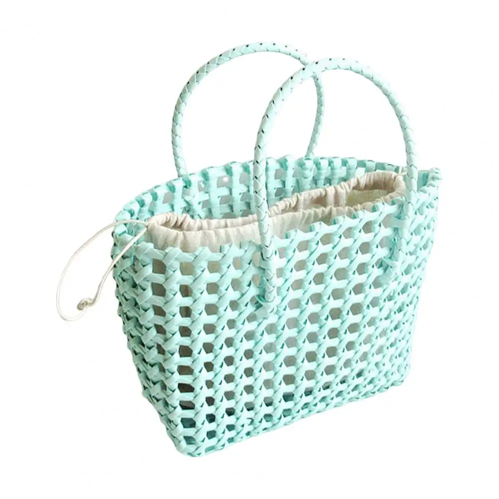 Straw Beach Bag Hollow Square Large Capacity Portable Shopping Basket Storage Supplies