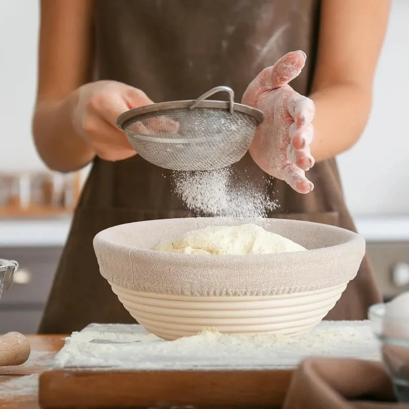 European Rattan Fermentation Bowl Woven Bread Proofing Basket Household Baking Tool for Dough Rising Use