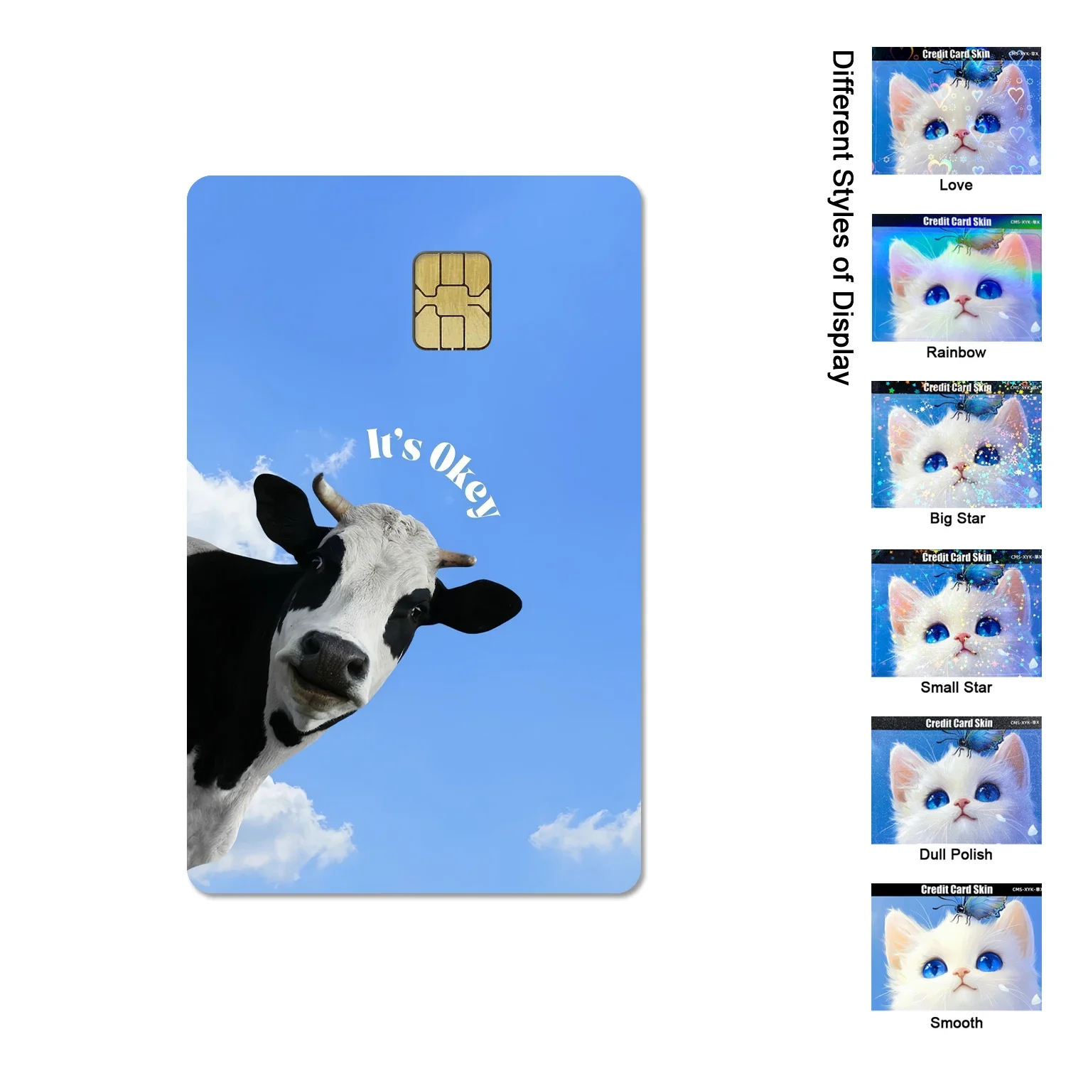 Funky Animal Credit Debit Card Sticker Love Stars Colorful Credit Card Skin Cartoon Waterproof Stickers Toys for Small Chip