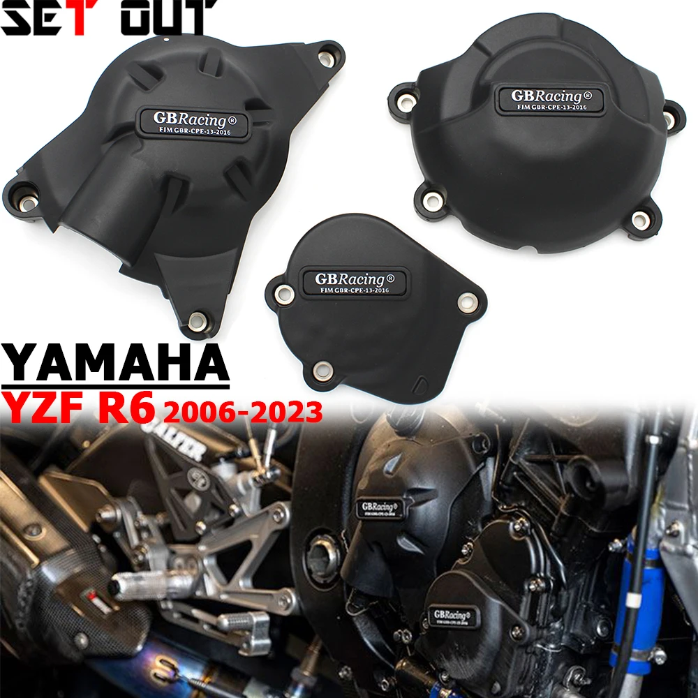 

Защитные крышки двигателя для YAMAHA R6 2006 2021 2022 2023 r6 06-23, защитные крышки двигателя мотоцикла, защитный чехол для чехла GB Racing