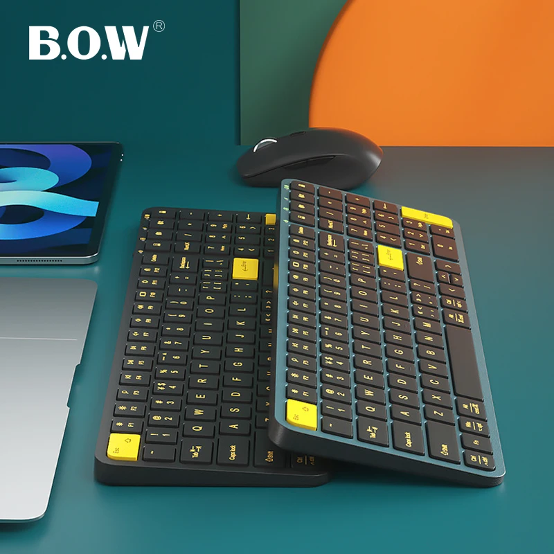 

B.O.W Slim keyboard for PC, 2.4Ghz Wireless Keyboard, 3 devices conncetion for PC, Laptop, tablet or smartphone