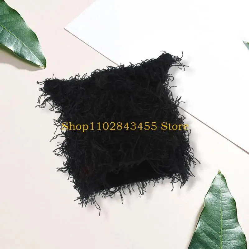 49MC Cold Weather Thick Beanies Hat for Adult Fashion Cats Ear Skull Caps for Teens Furry Warm Hat Winter Autumn Head Warmers