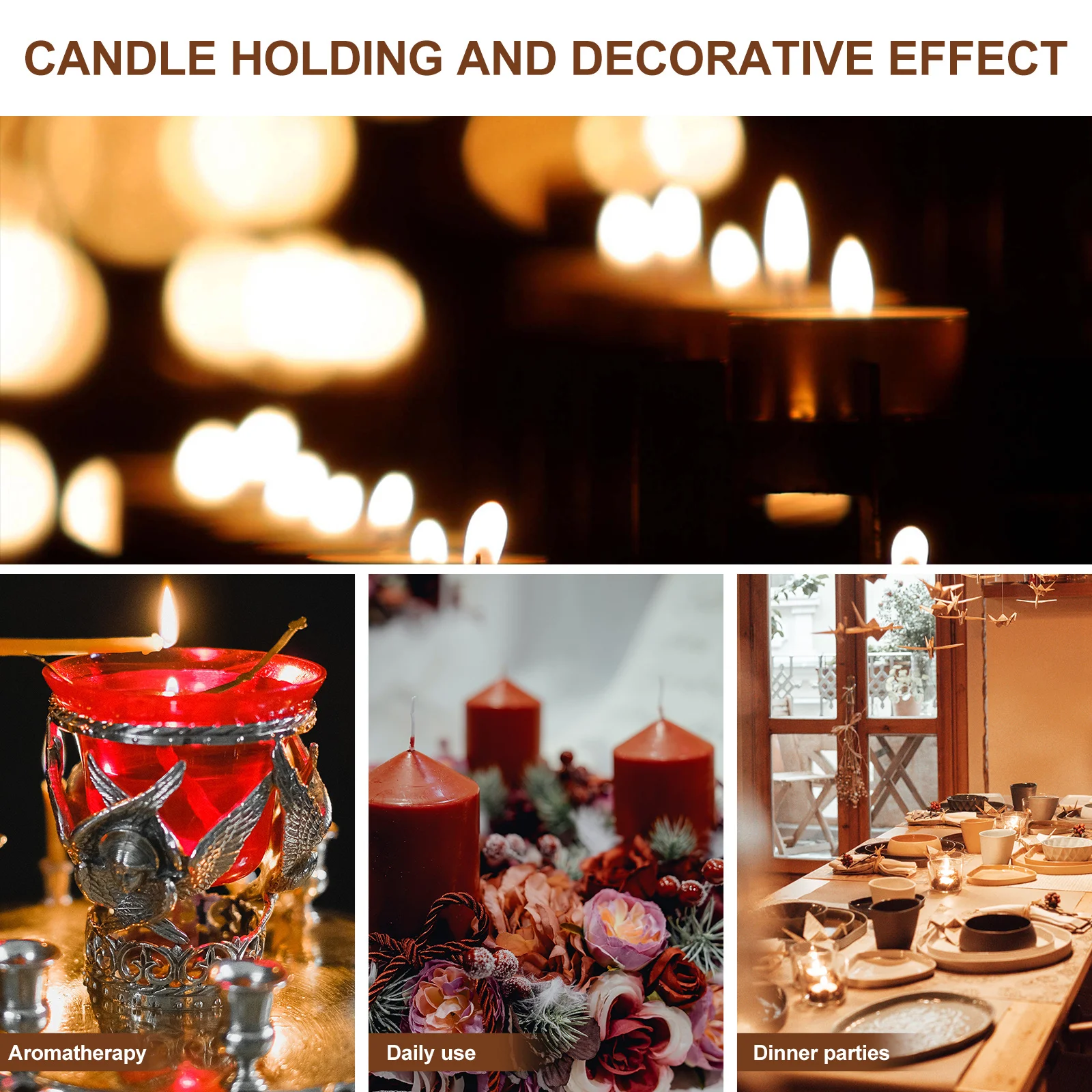 

Romantic Lovely Display Tray Automatically Rotates When Heated by Wind Decorative Candlestick Tabletop Candlestick