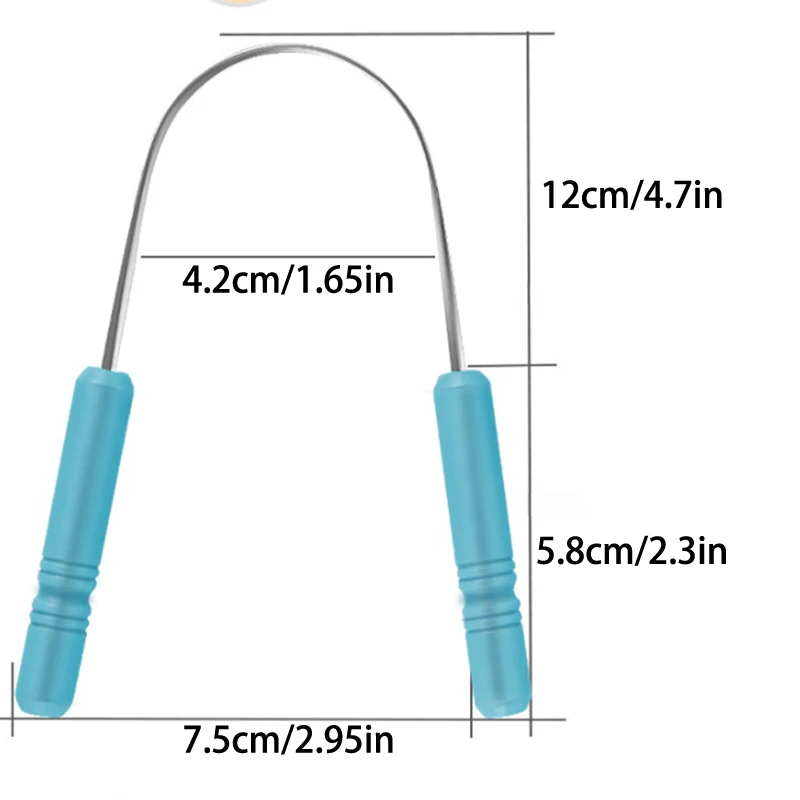 Raschietto per lingua professionale in acciaio inossidabile con manico in plastica per adulti-elimina l'alitosi e mantieni i denti puliti