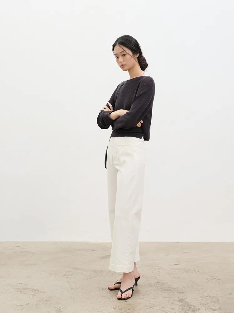 

Женские джинсы с высокой талией и прямыми штанинами, белые, из денима, весенние, новые, удобные, хлопковые брюки от Чжан Сяомэй