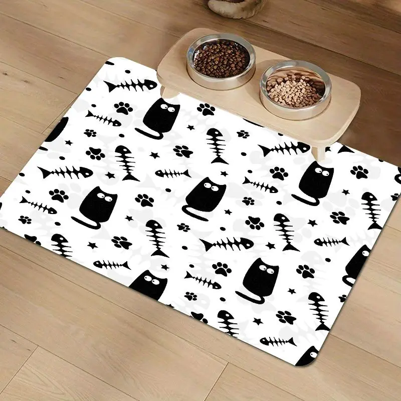 VIKAMA Corgi & Shiba Inu Diatom Mud Pet Feeding Mat, 8 Designs, Non-Slip Washable Absorbent Dog Cat Mat