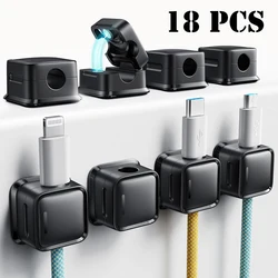 마그네틱 케이블 클립 주최자 자체 접착 코드 홀더 케이블 관리 시스템 USB 케이블 조직을 위한 내구성 있는 와이어 클립