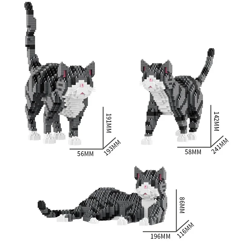 2/3 In 1 Cat Dog Building Blocks Pet Animal Model Toy Mini Bricks DIY Puzzle Figures For Birthday Christmas Gifts Home Decor - view 2